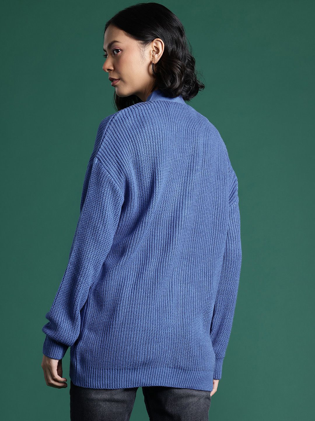 DressBerry Pure Acrylic Ribbed Cardigan