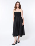 RAREISM Strapless Sleeveless Smocked Detail Fit & Flare Tube Dress