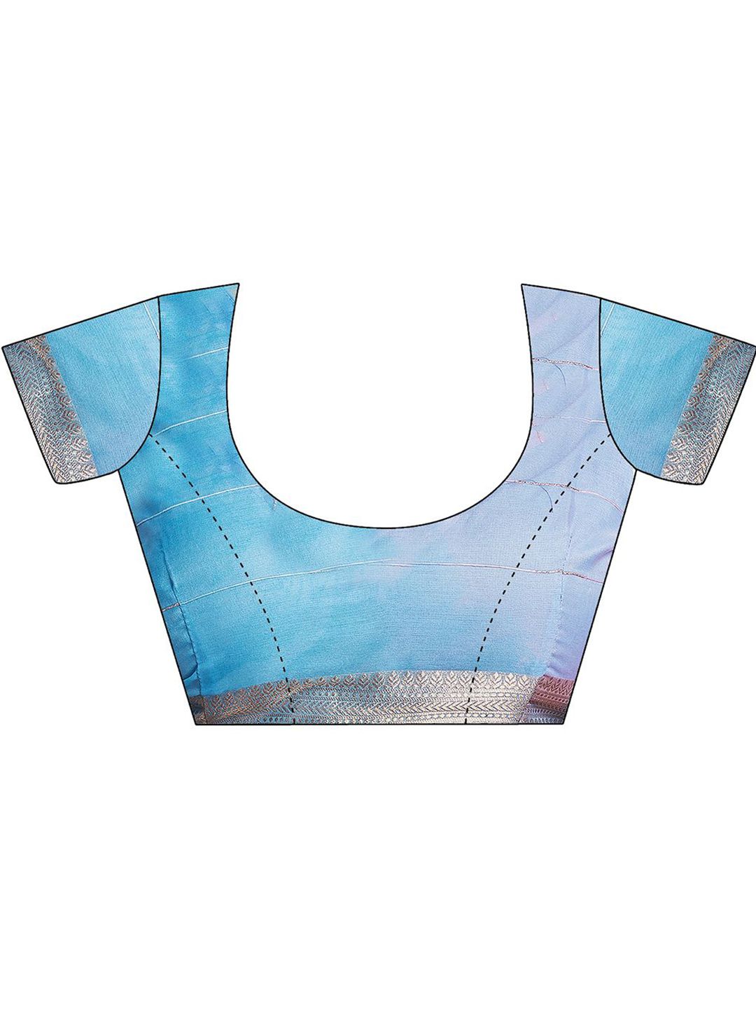 KALINI Ombre Printed Zari Organza Dabu Saree