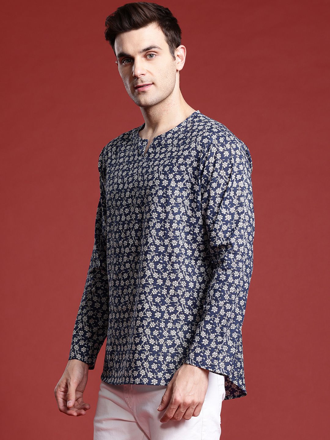 Anouk Men Floral Printed Pure Cotton Kurta