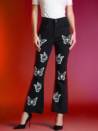 DressBerry Women Bootcut Printed Stretchable Jeans