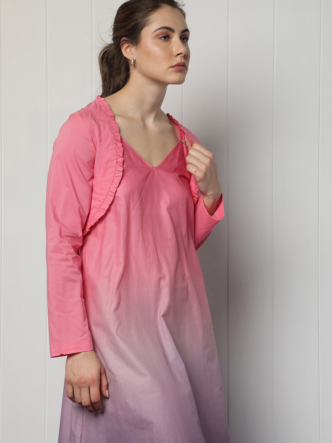 RAREISM Pure Cotton Crop Open Front Shrug