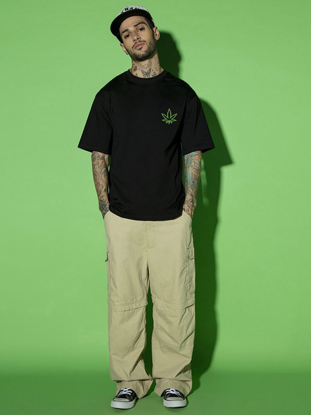 Bewakoof Typography Printed Oversized Pure Cotton T-shirt