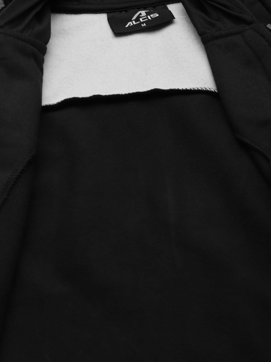 Alcis Men Black Solid Hooded Front-Open Sweatshirt