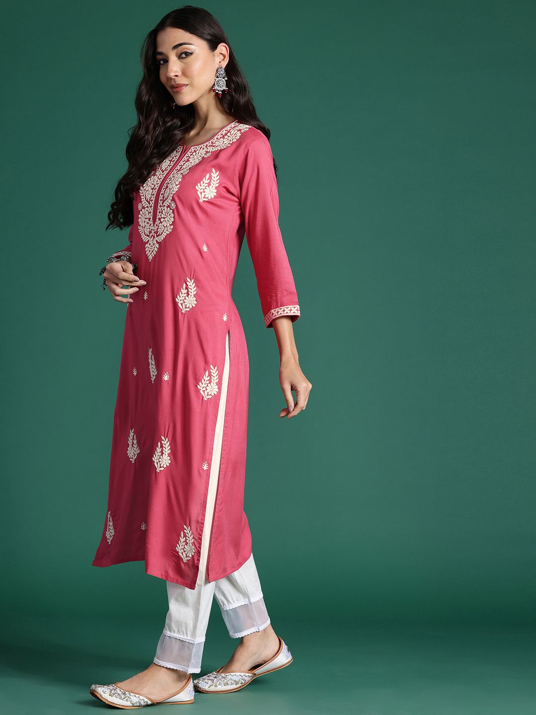 Indo Era Ethnic Motifs Embroidered Thread Work Kurta