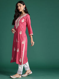 Indo Era Ethnic Motifs Embroidered Thread Work Kurta
