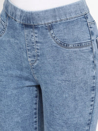 DressBerry Women Blue Super Skinny Fit Washed Jeggings