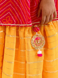 pspeaches Girls Printed Pure Cotton Kurta with Sharara