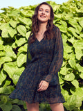 STREET 9 Green & Orange Floral Printed Fit & Flare Dress