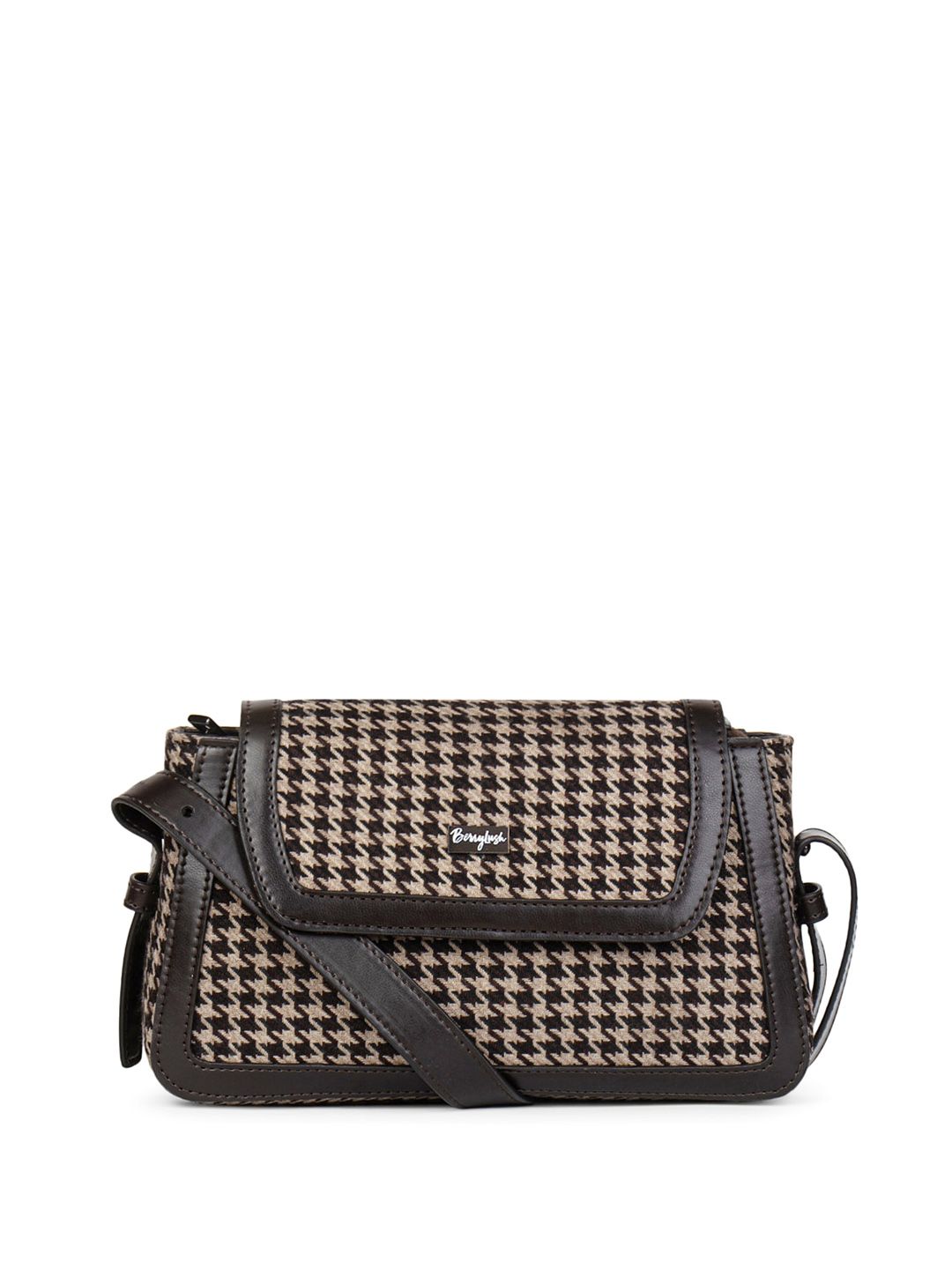 Berrylush Checked Structured Cotton Sling Bag