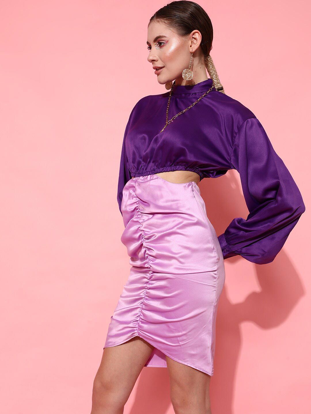 STREET 9 Lavender Satin Sheath Dress