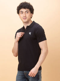 Being Human Men Polo Collar Applique T-shirt