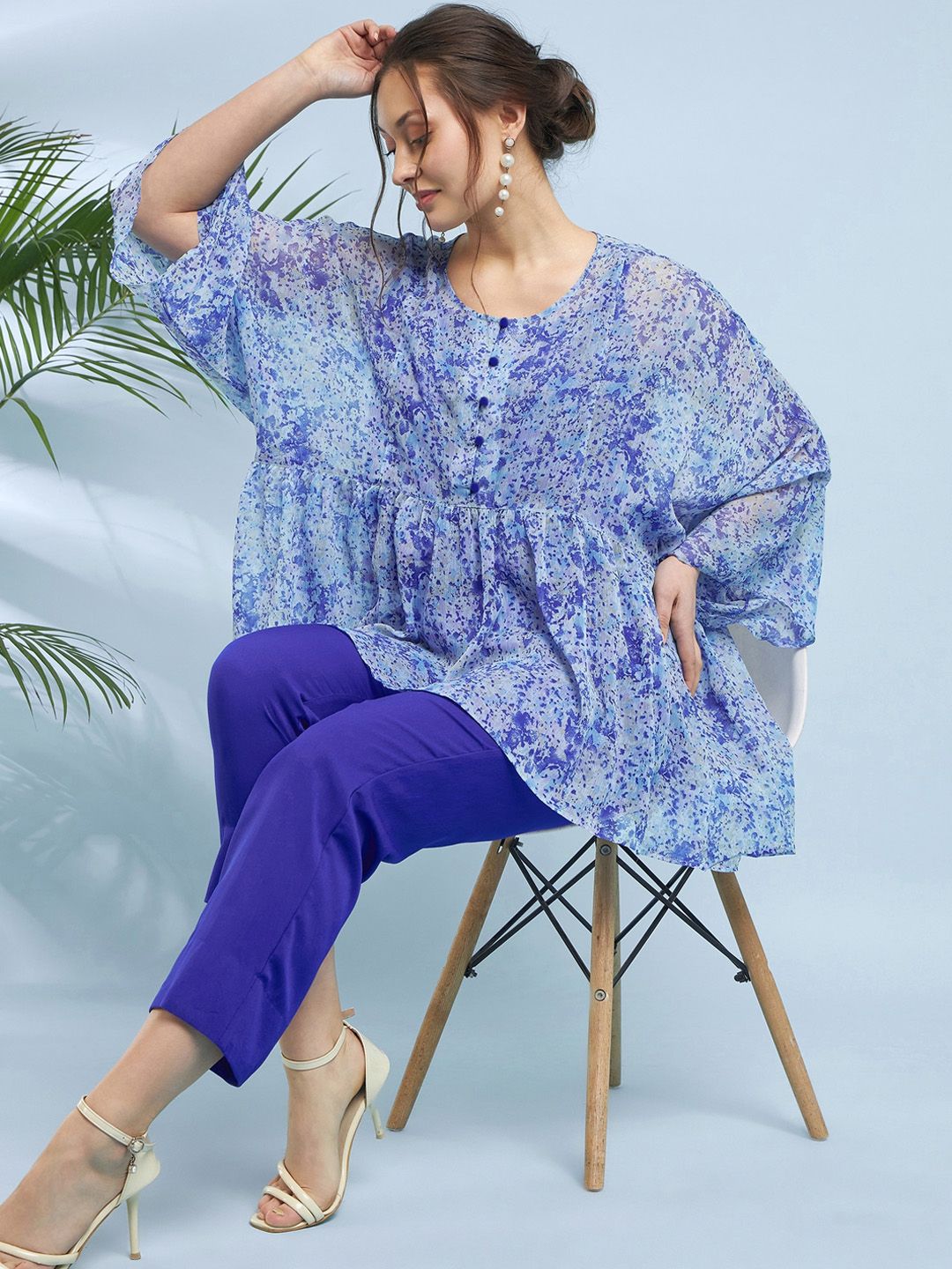 Antheaa Printed Tunic With Trousers