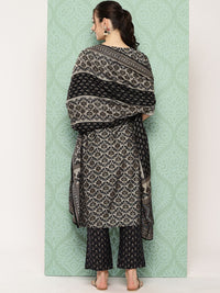 Libas Ethnic Motifs Printed Thread Work Detail Straight Kurta with Trousers & Dupatta