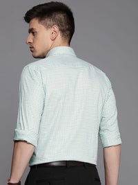 Raymond Men Slim Fit Micro Checks Pure Cotton Formal Shirt