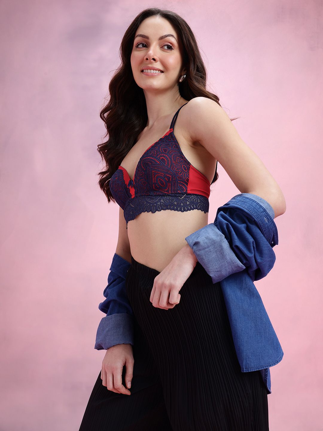 DressBerry Floral Full Coverage Lightly Padded Bralette Bra DRM-DB-MK27A