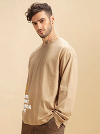 Bewakoof Garfield Printed Drop-Shoulder Sleeves Oversized Pure Cotton T-shirt