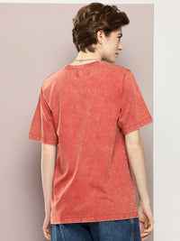 DILLINGER Graphic Printed Washed Effect Oversized Pure Cotton T-shirt