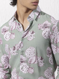 RARE RABBIT Men Sakura Slim Fit Floral Opaque Printed Shirt