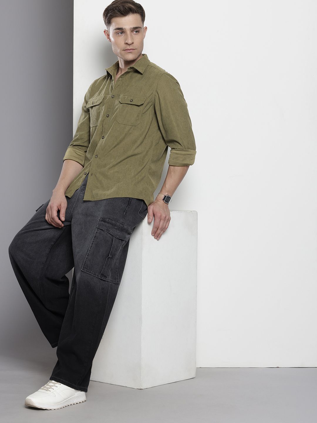 Baju Kasual Indian Garage Co Corduroy