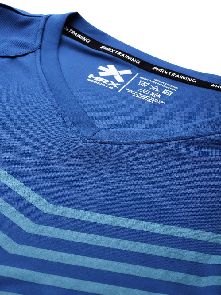 HRX by Hrithik Roshan Striped Rapid-Dry Training T-shirt