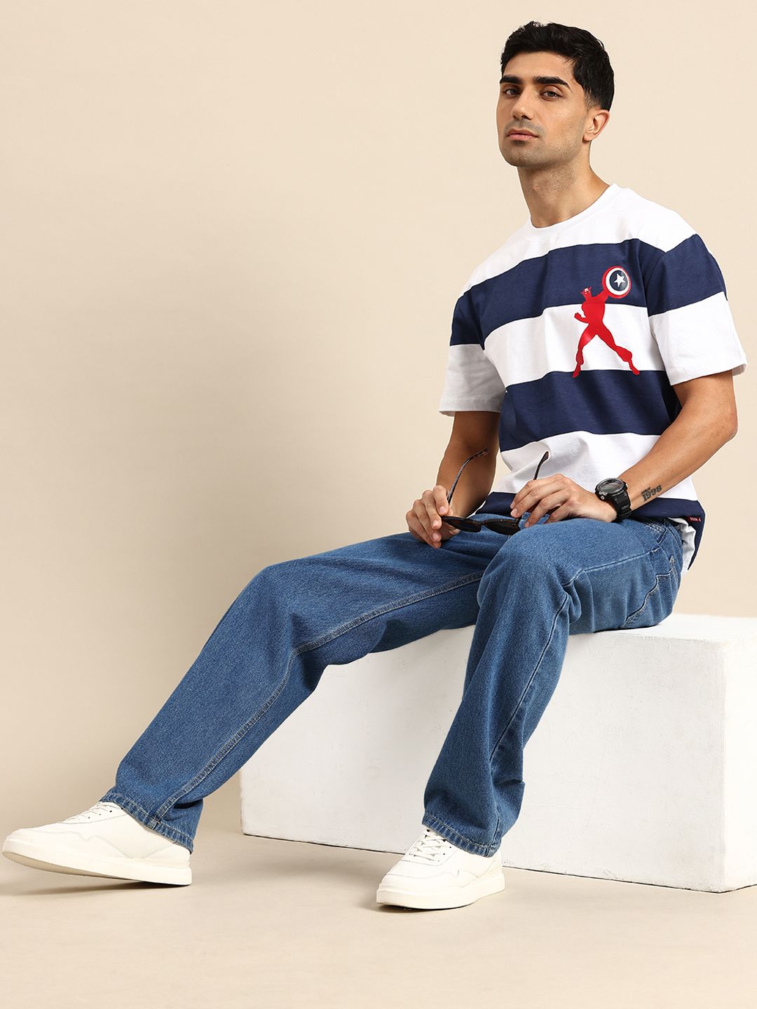 Being Human Striped Pure Cotton T-shirt