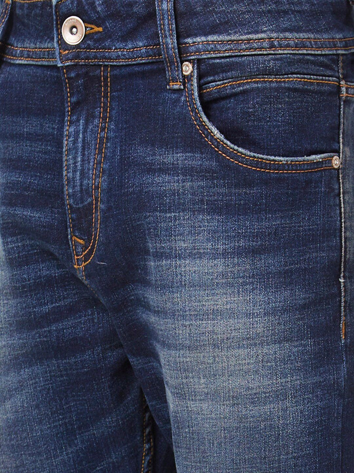 SPYKAR Men Kano Slim Fit Mildly Distressed Heavy Fade Stretchable Jeans