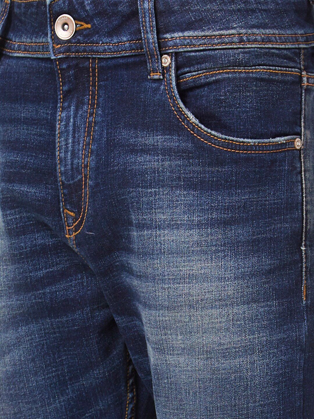 SPYKAR Men Kano Slim Fit Mildly Distressed Heavy Fade Stretchable Jeans