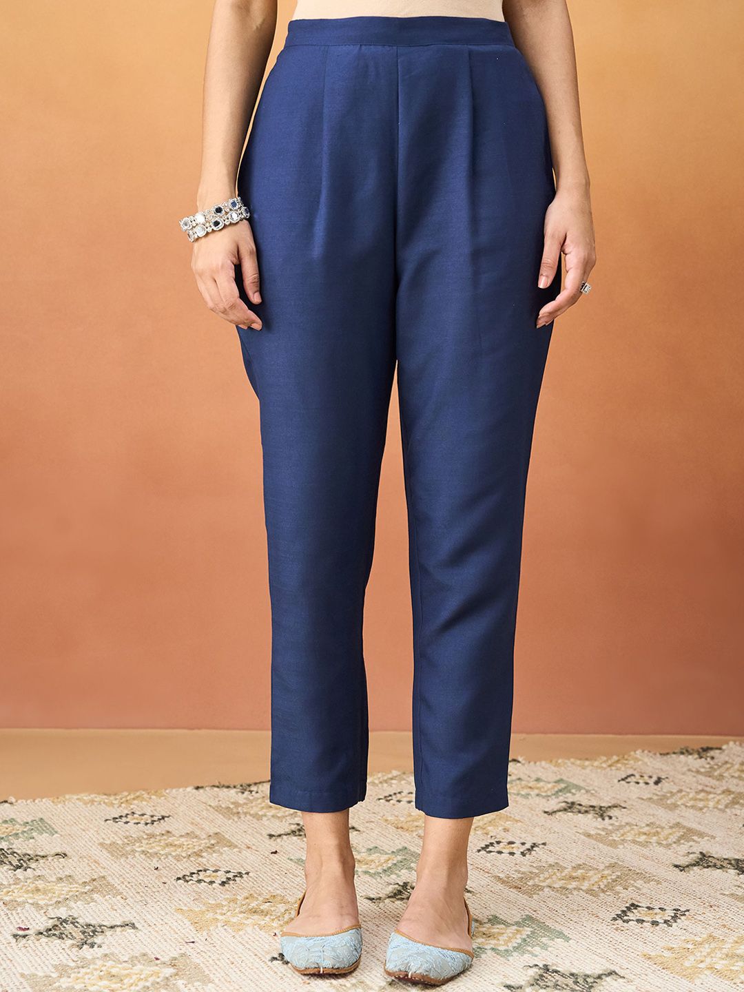 KALINI Ethnic Motifs Embroidered Straight Kurta With Trousers & Dupatta