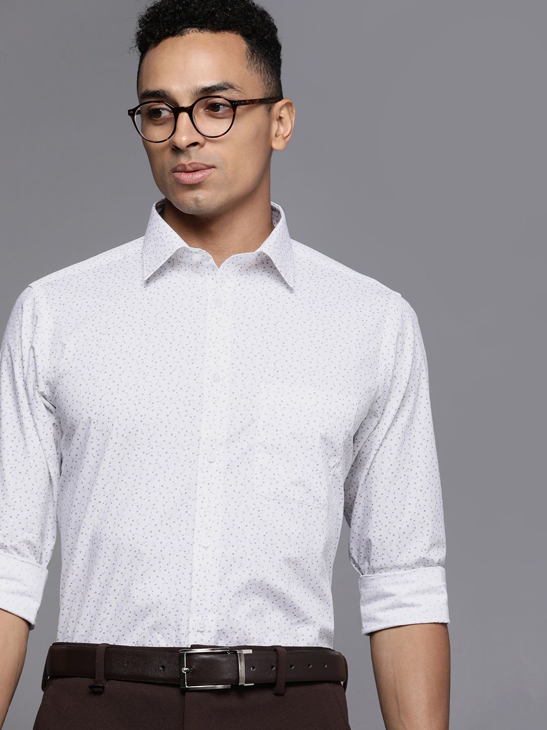 Raymond Pure Cotton Slim Fit Printed Formal Shirt