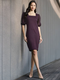 DressBerry Puff Sleeve Sheath Dress