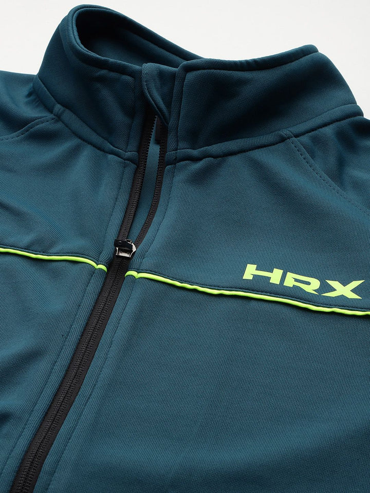 HRX by Hrithik Roshan Contrast Stripe Raglan Sleeve Rapid-Dry Running Tracksuit