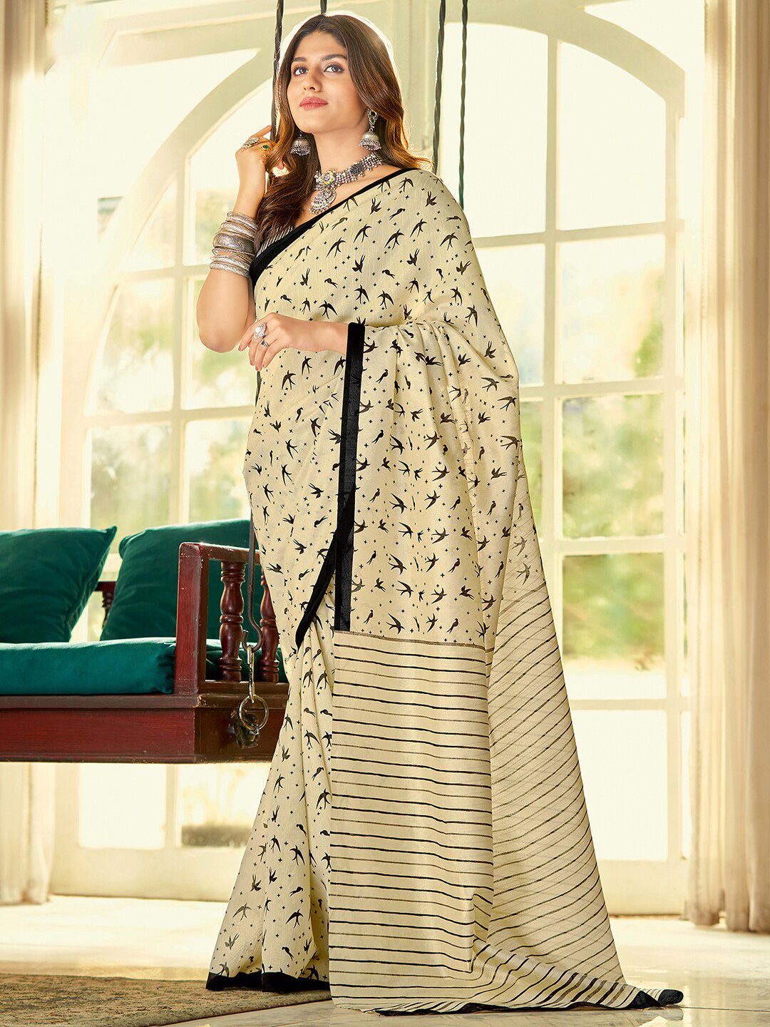 KALINI Ethnic Motifs Printed Saree