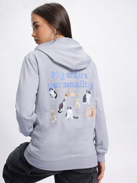 DressBerry Graphic Print Hooded Sweatshirt