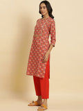 W Ethnic Motifs Printed Sequinned A-Line Kurta