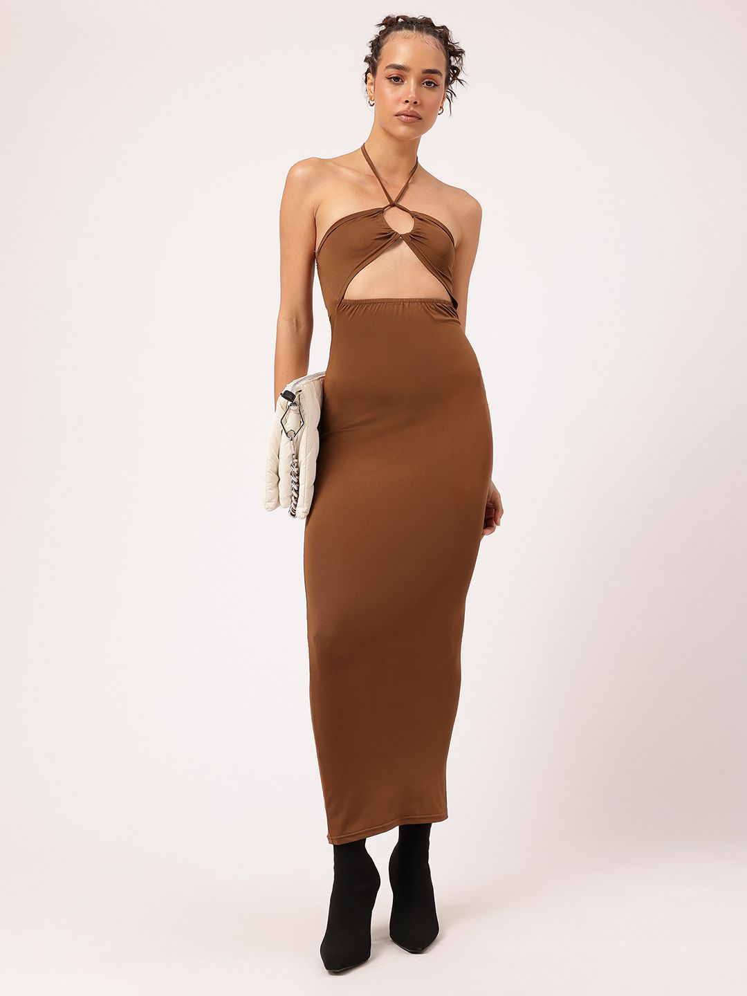 Haltered Icon Daring Cut-Out Bodycon Maxi Dress