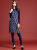 Anouk Geometric Woven Design Winter Kurta