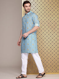 House of Pataudi Checked Jashn Kurta