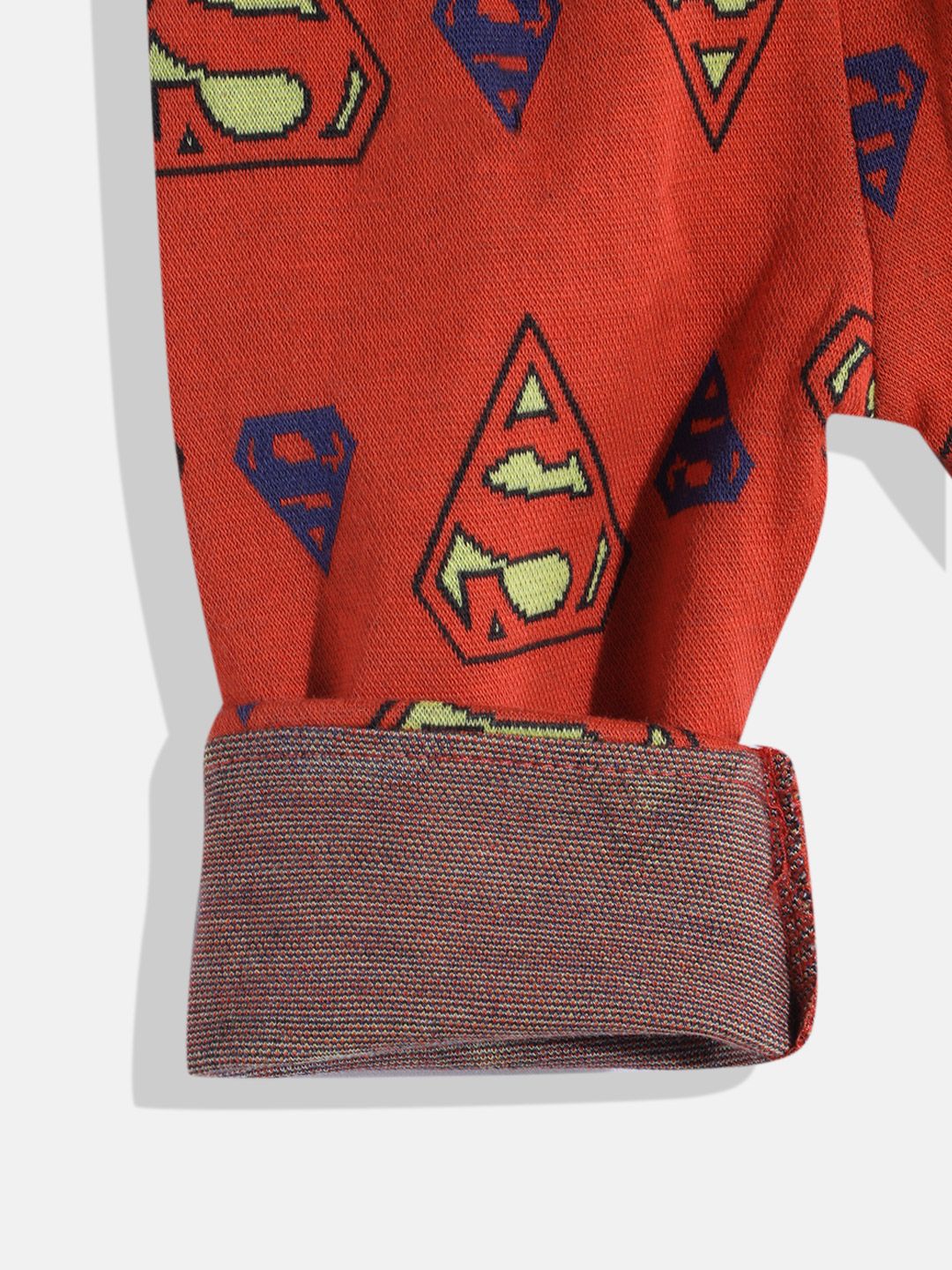 Moms Love Infant Boys Pure Cotton Superman Printed Dungarees with Solid Bow Tie Shirt