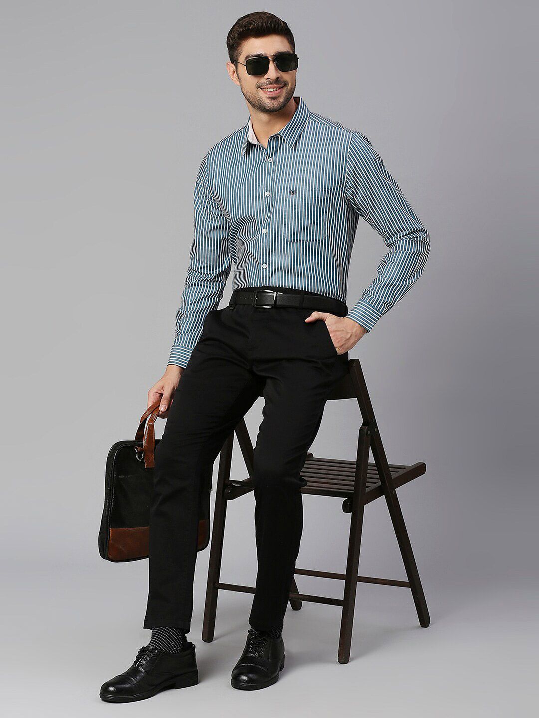 Thomas Scott  Classic Slim Fit Striped Pure Cotton Formal Shirt