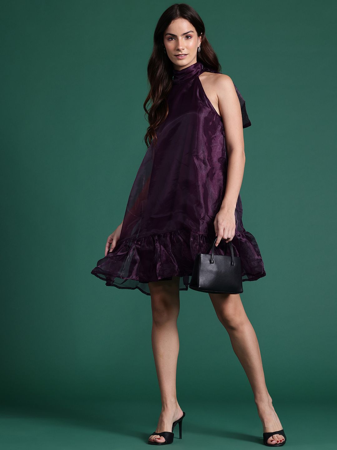 DressBerry Ruffled Net Drop-Waist Dress