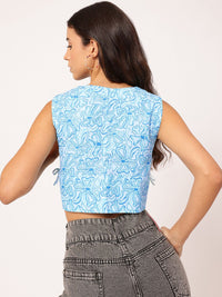 DressBerry Elegant Whimsy Bow-Detail Floral Print Top