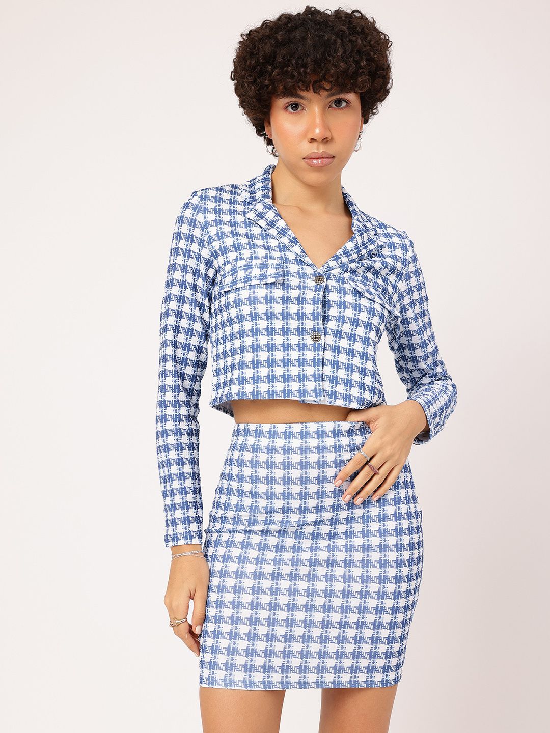 DressBerry Fusion Fits Geometric Print Textured Co-Ords