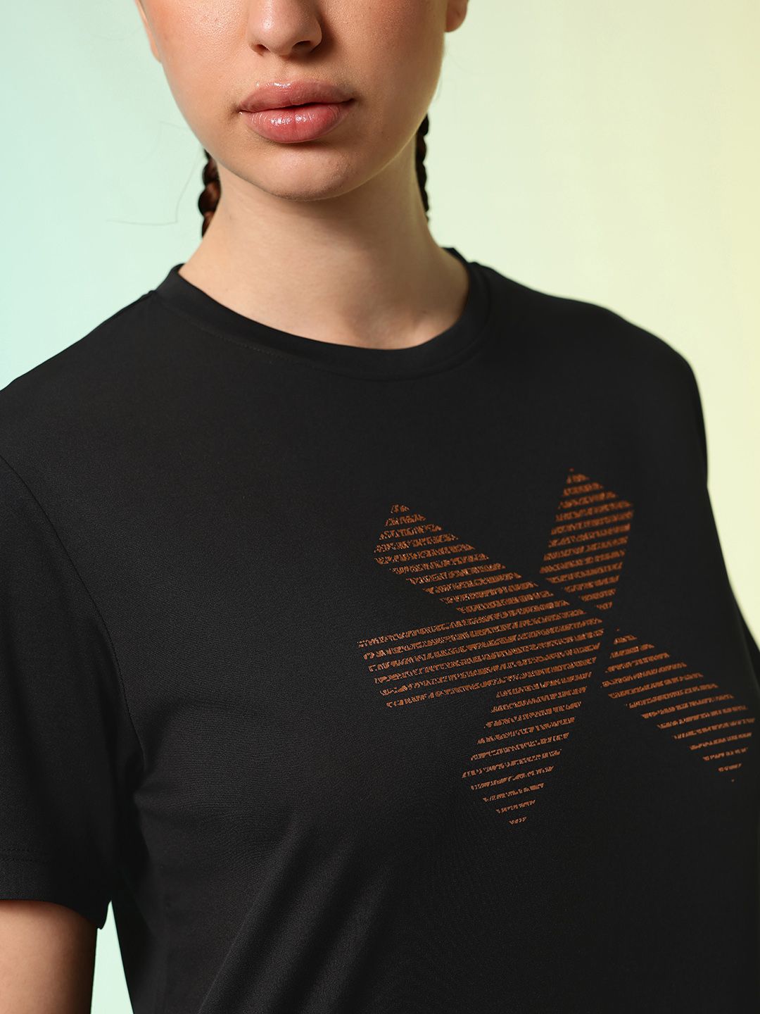 HRX by Hrithik Roshan Brand Logo Printed ACTIVE-GODDESS Rapid Dry Training T-shirt