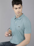 THE BEAR HOUSE Men Teal Polo Collar Slim Fit T-shirt