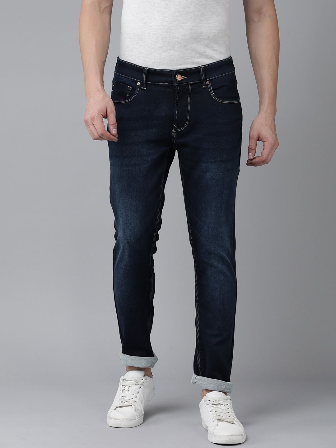 SPYKAR Men Skinny Fit Low-Rise Light Fade Stretchable Jeans