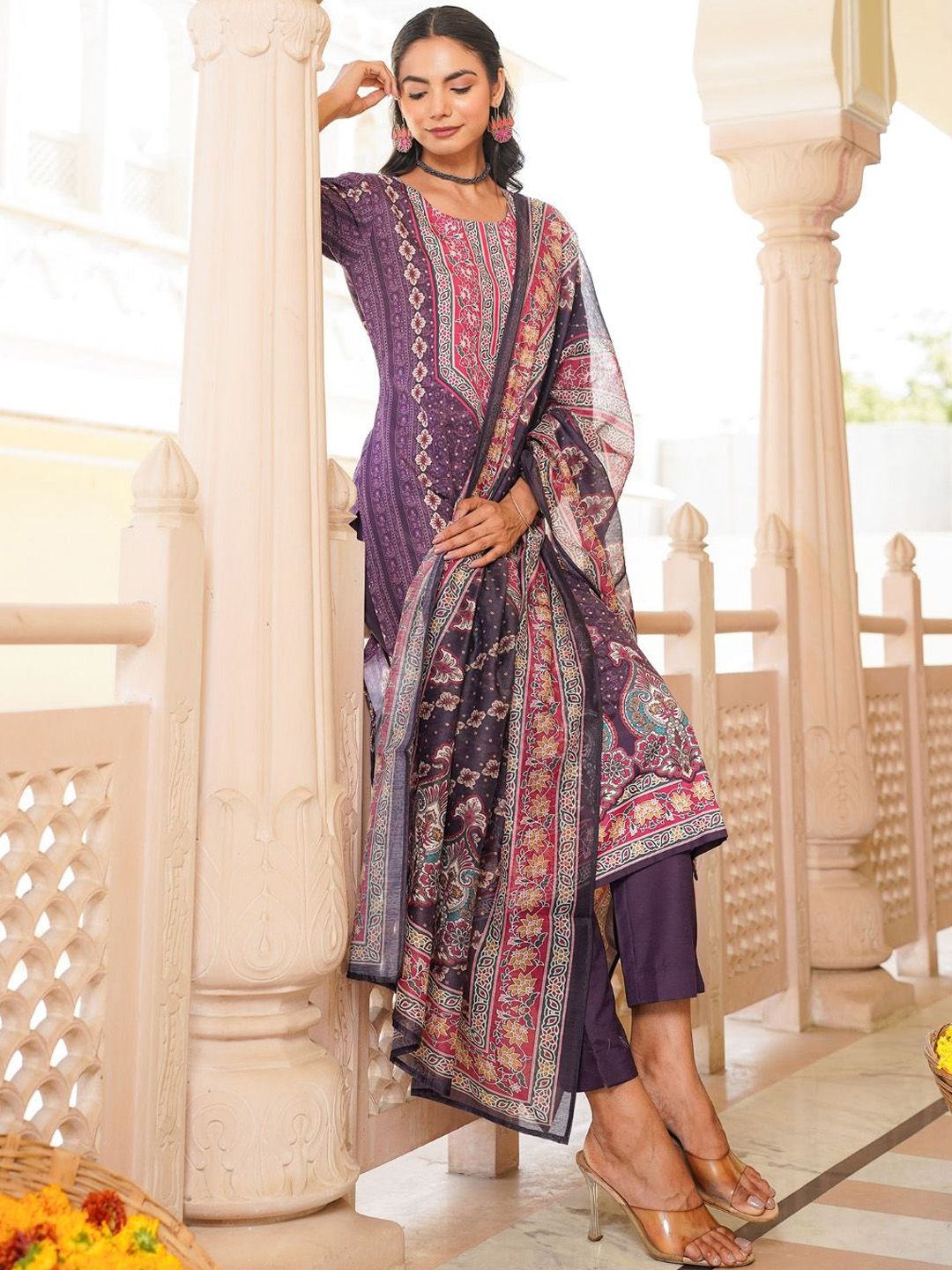 KALINI Women Ethnic Motifs Printed Kurta with Trousers & Dupatta