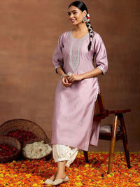 Gerua By Libas Floral Embroidered Puff Sleeves Sequinned Straight Kurta