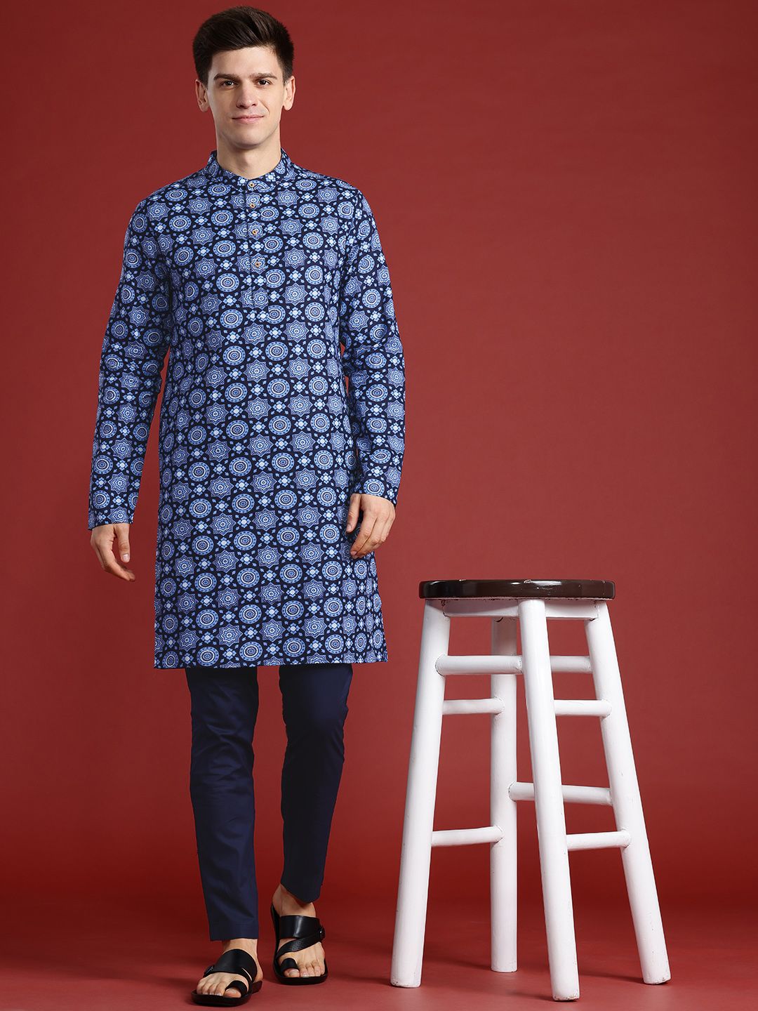 Anouk Printed Pure Cotton Kurta with Trousers