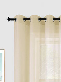URBAN SPACE Set Of 2 Taupe Solid Sheer Door Curtains